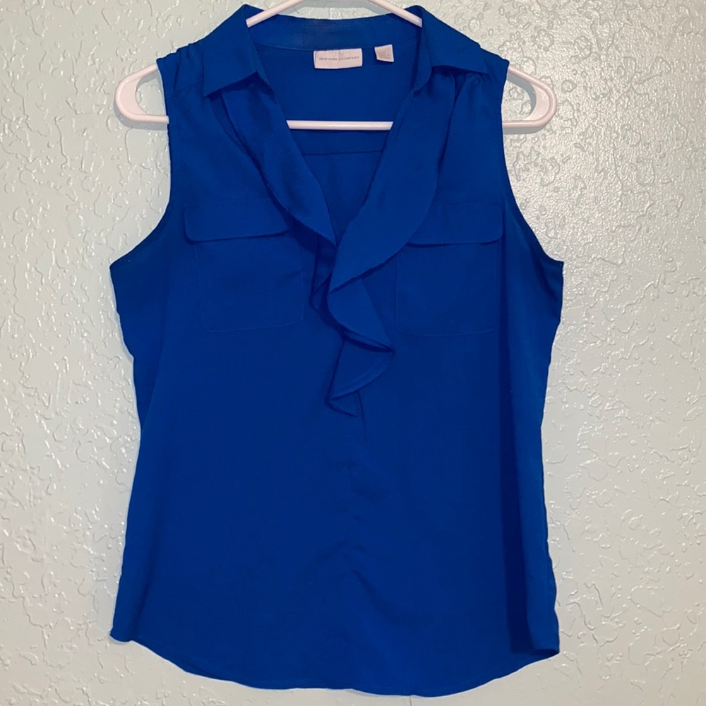 XS New York & Company blue tank